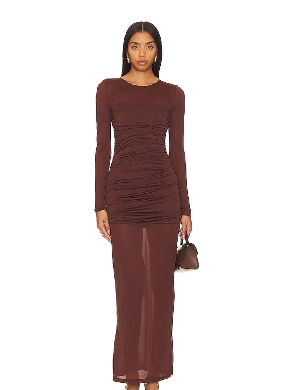 L'Academie alma Dress Fall Wedding Guest Brown Dress Small